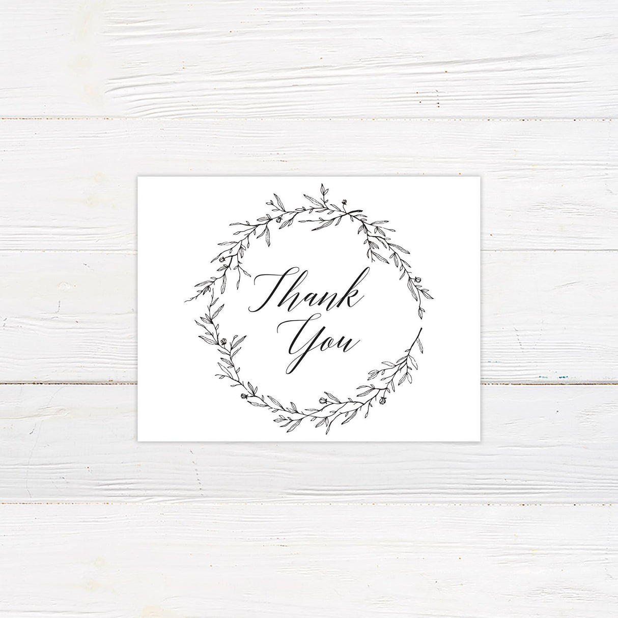 Monochrome Wreath Invitations - goprintplus