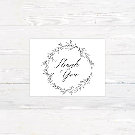 Monochrome Wreath Invitations - goprintplus