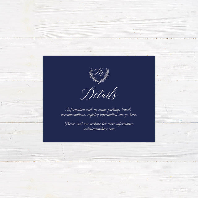 Monogram Crest Details Cards - goprintplus