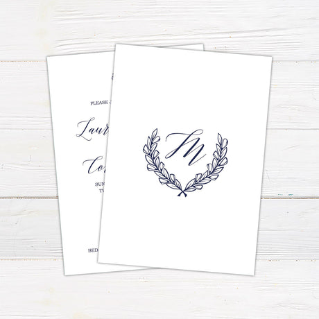 Monogram Crest Invitations - goprintplus