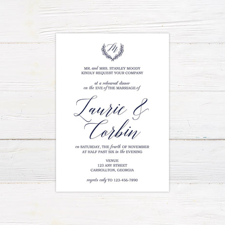 Monogram Crest Invitations - goprintplus