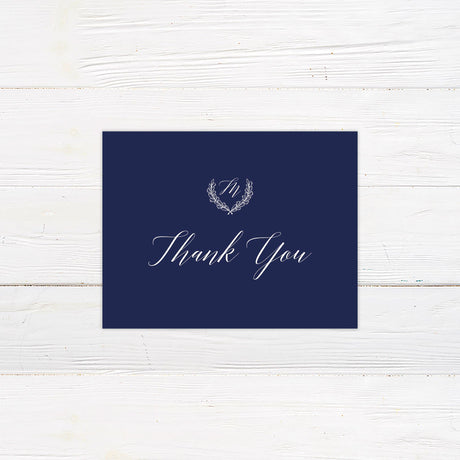 Monogram Crest Thank You Card - goprintplus