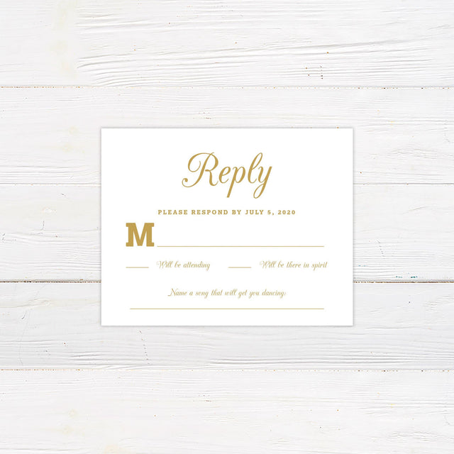 Monogram Shield RSVP - goprintplus