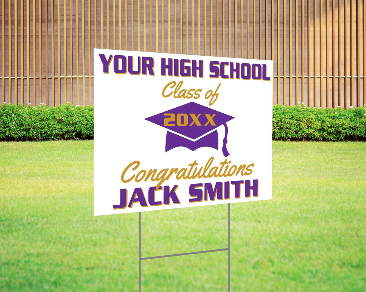 Mortarboard Hat Graduation Yard Sign - goprintplus