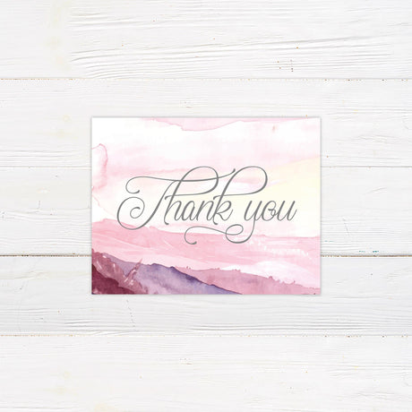 Mountains at Dusk Wedding Thank You Card - goprintplus