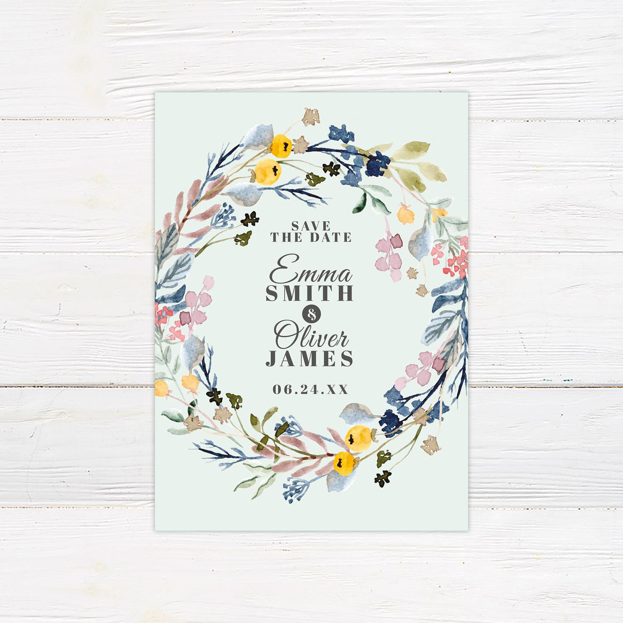 Multicolor Wildflowers Save The Date - goprintplus