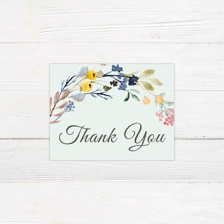 Multicolor Wildflowers Thank You Card - goprintplus