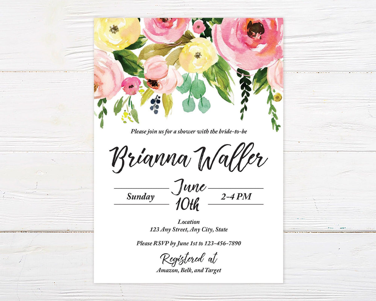 Multicolored Floral Invitation - goprintplus