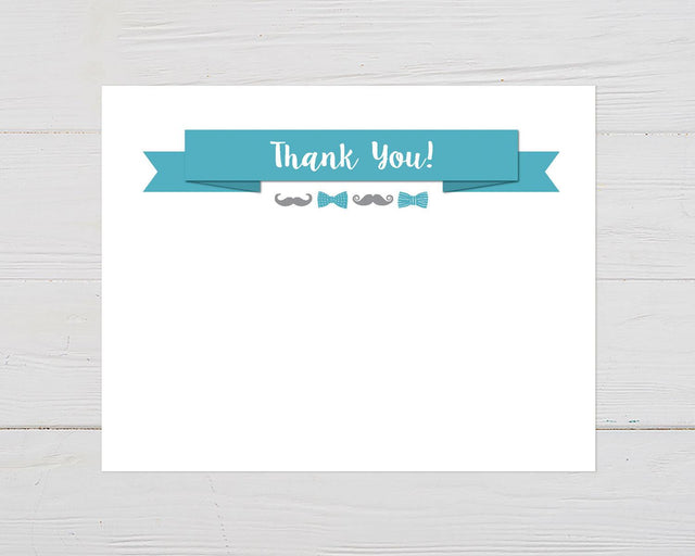 Mustaches and Bow Ties Thank You Card - goprintplus