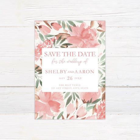 Muted Floral Invitations - goprintplus