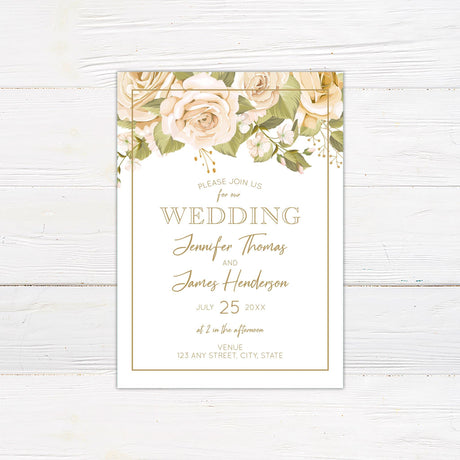 Muted Roses Invitations - goprintplus