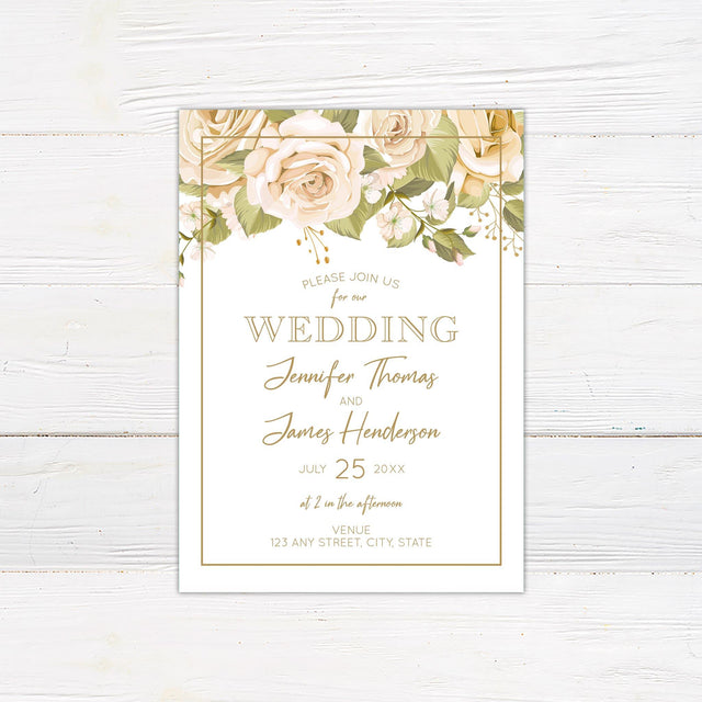 Muted Roses Invitations - goprintplus