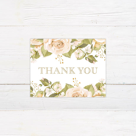 Muted Roses Thank You Card - goprintplus