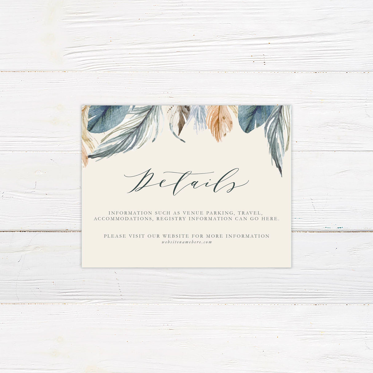 Natural Feather Details Cards - goprintplus