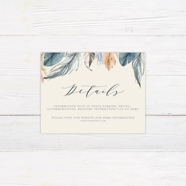 Natural Feather Details Cards - goprintplus