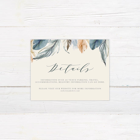 Natural Feather Invitations - goprintplus