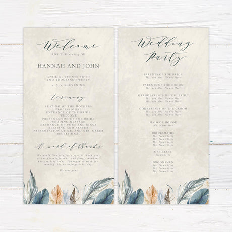 Natural Feather Invitations - goprintplus