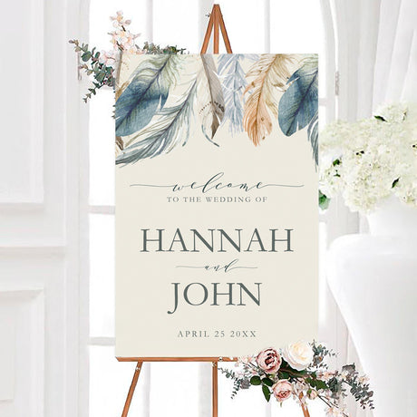 Natural Feather Invitations - goprintplus