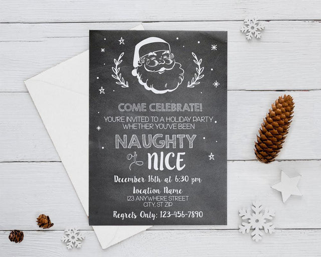 Naughty or Nice Christmas Invitation - goprintplus