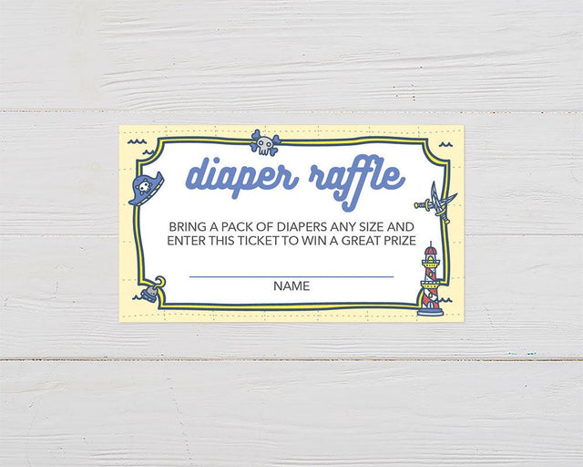 Nautical Boy Pirate Diaper Raffle - goprintplus