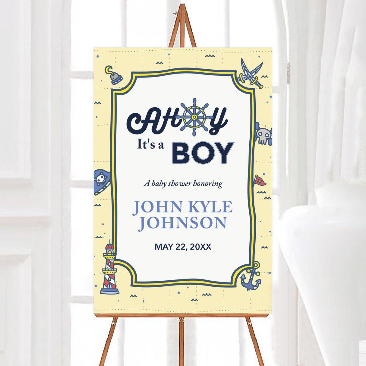 Nautical Boy Pirate Sign - goprintplus