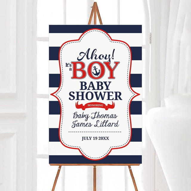 Nautical Boy Shower Sign - goprintplus