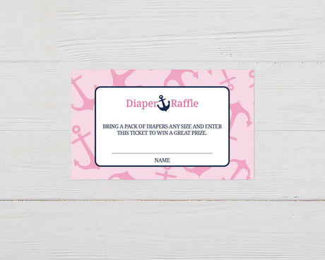 Nautical Girl Diaper Raffle - goprintplus