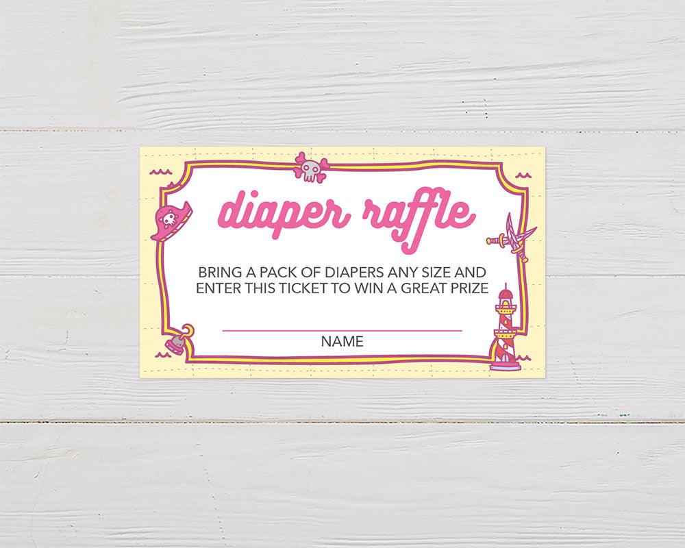 Nautical Girl Pirate Diaper Raffle - goprintplus