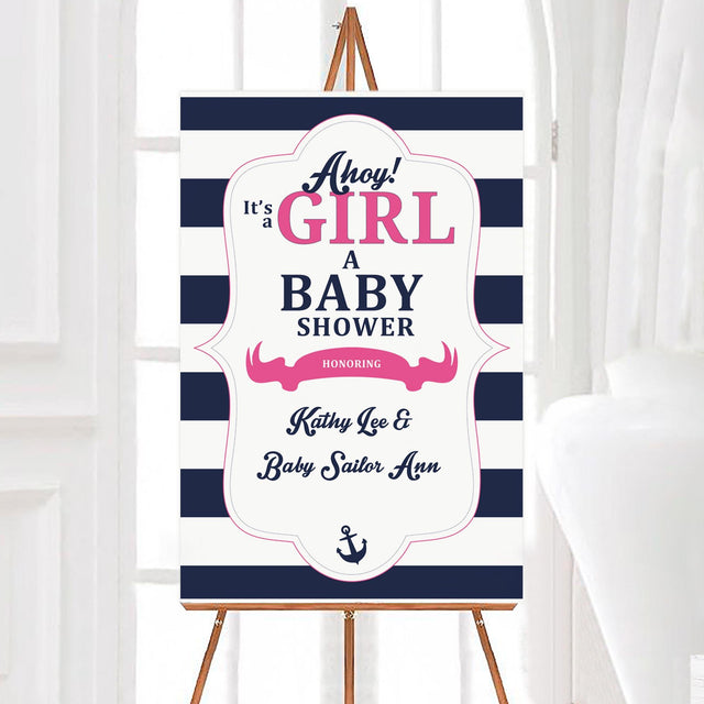 Nautical Girl Shower Sign - goprintplus