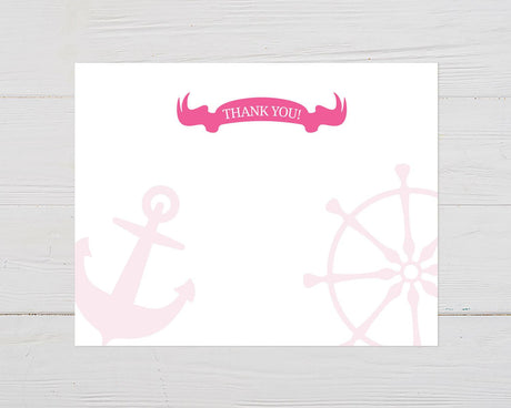 Nautical Girl Thank You Card - goprintplus