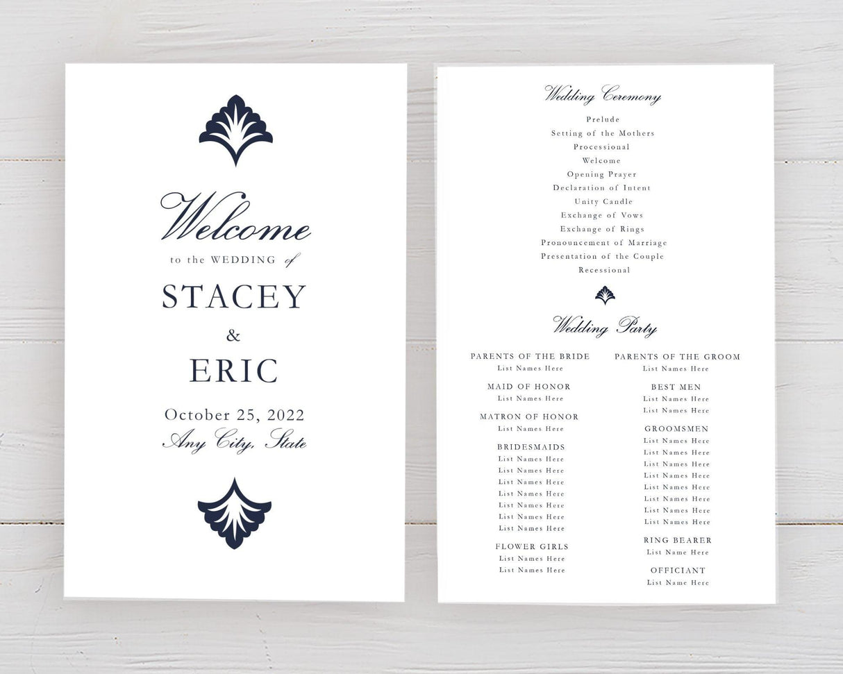 Navy Damask Program - goprintplus