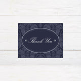 Navy Damask Invitations - goprintplus