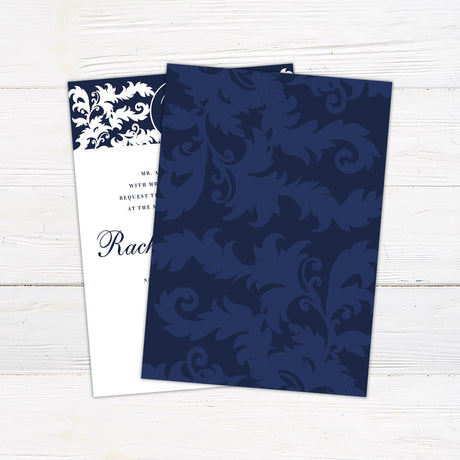 Navy Monogram Invitations - goprintplus