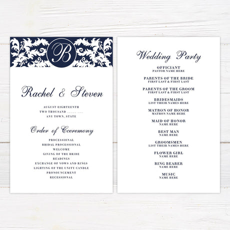 Navy Monogram Invitations - goprintplus