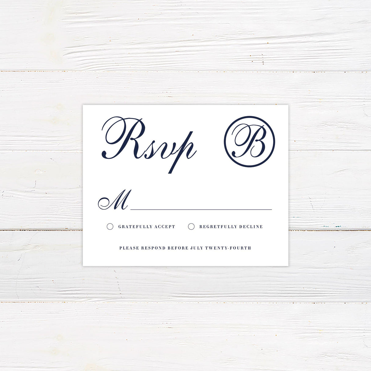 Navy Monogram RSVP - goprintplus