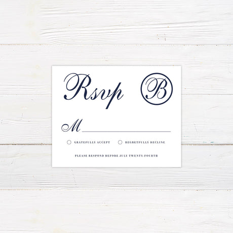 Navy Monogram RSVP - goprintplus