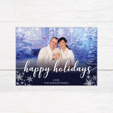 Navy Snowflakes Christmas Card