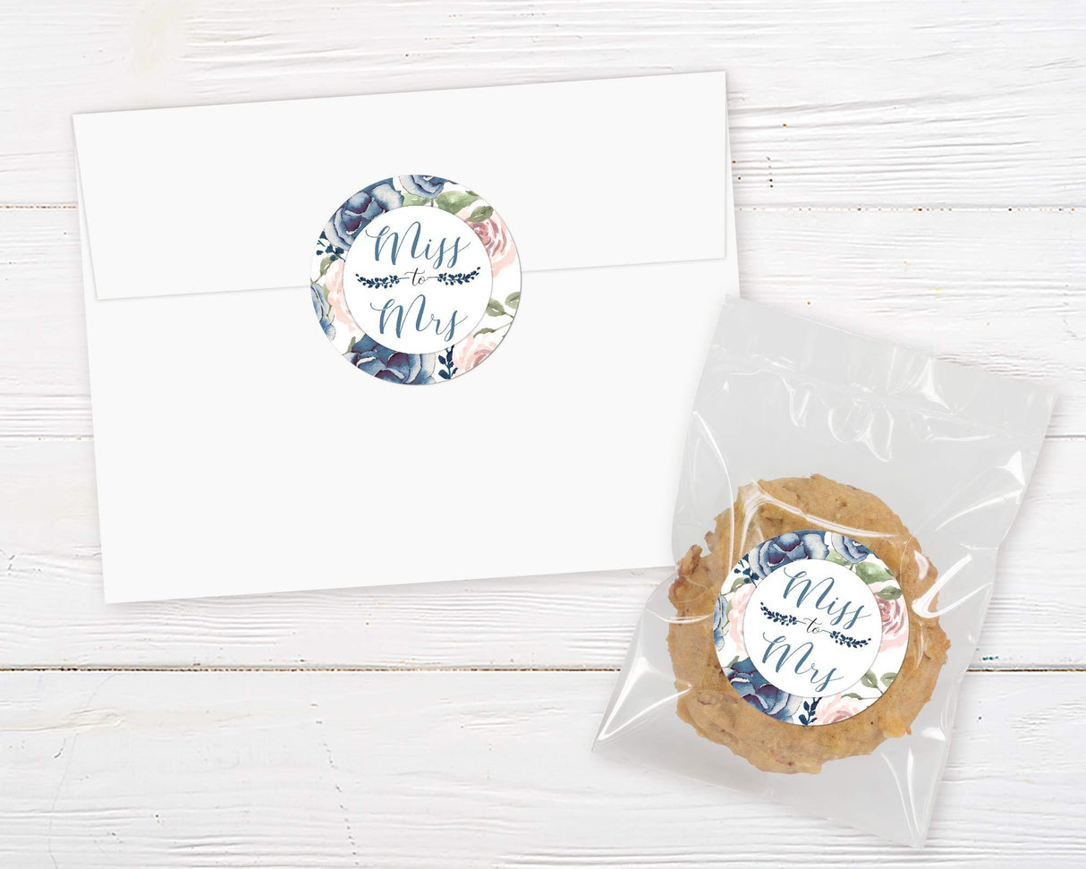 Navy and Pink Roses Sticker - goprintplus