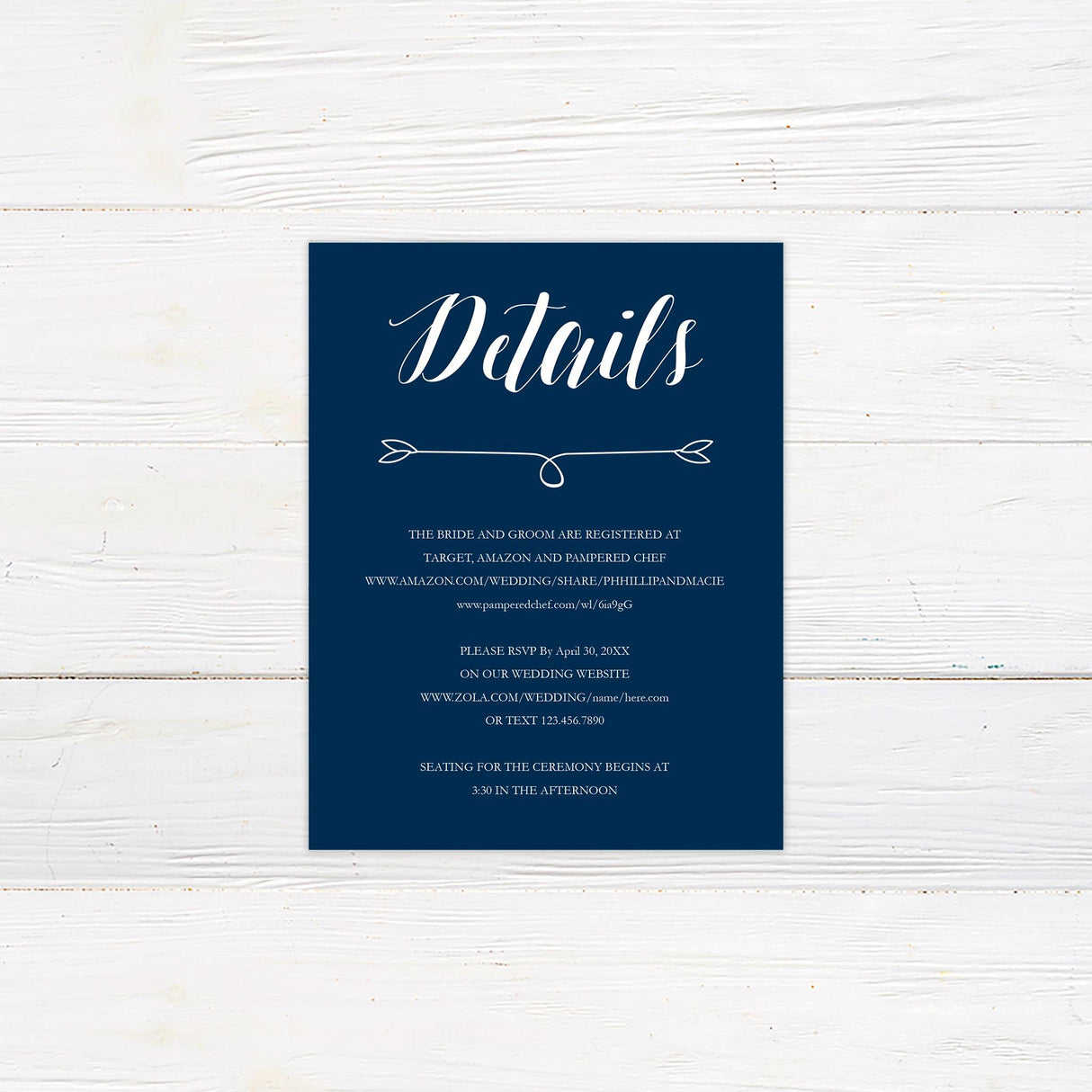 Navy and White Details Cards - goprintplus