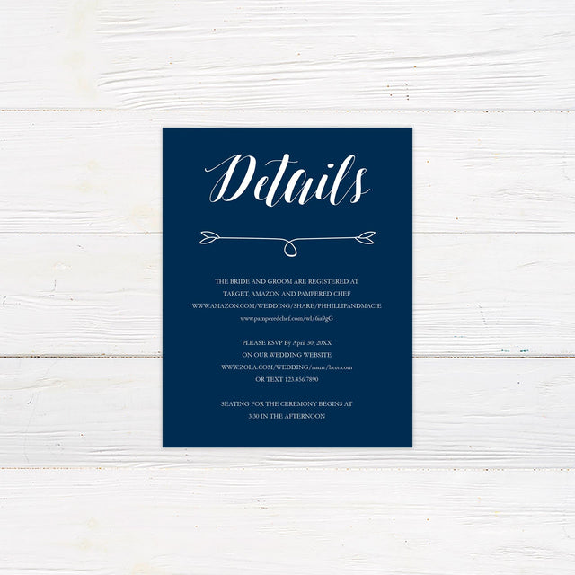 Navy and White Details Cards - goprintplus