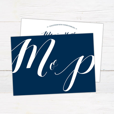 Navy and White Invitations - goprintplus