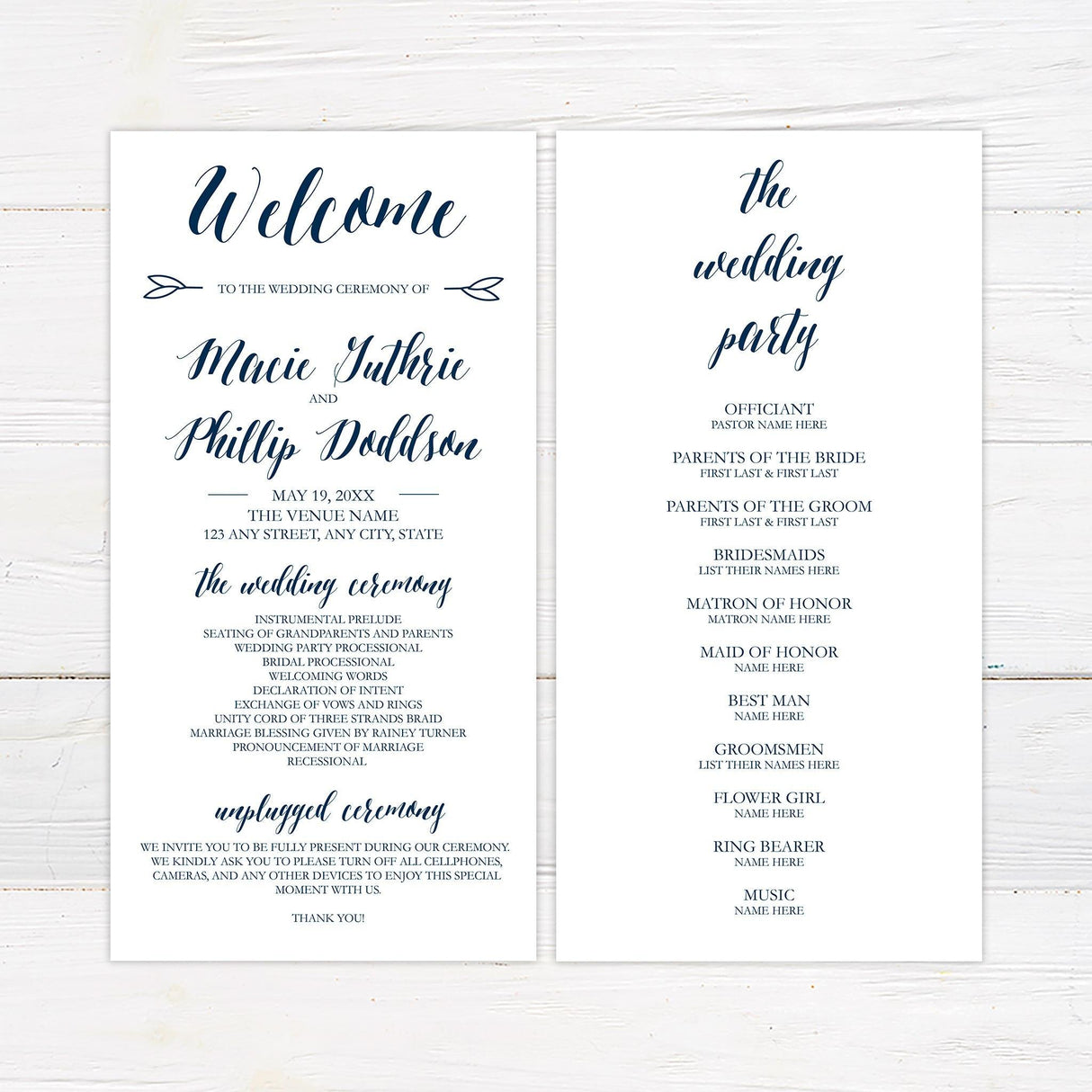 Navy and White Invitations - goprintplus