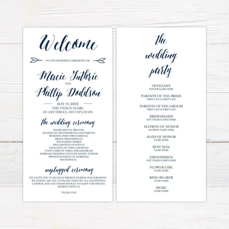 Navy and White Invitations - goprintplus