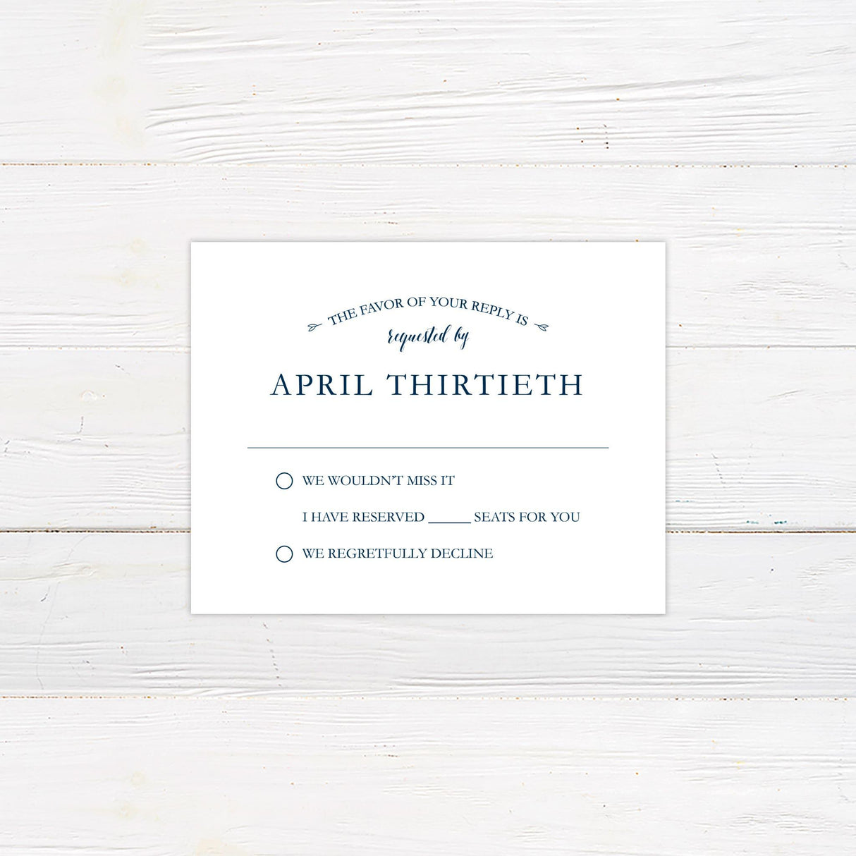 Navy and White RSVP - goprintplus