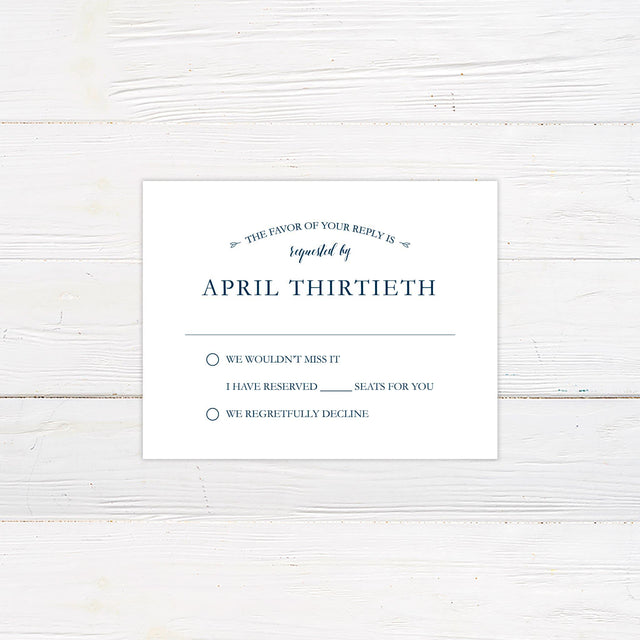 Navy and White RSVP - goprintplus