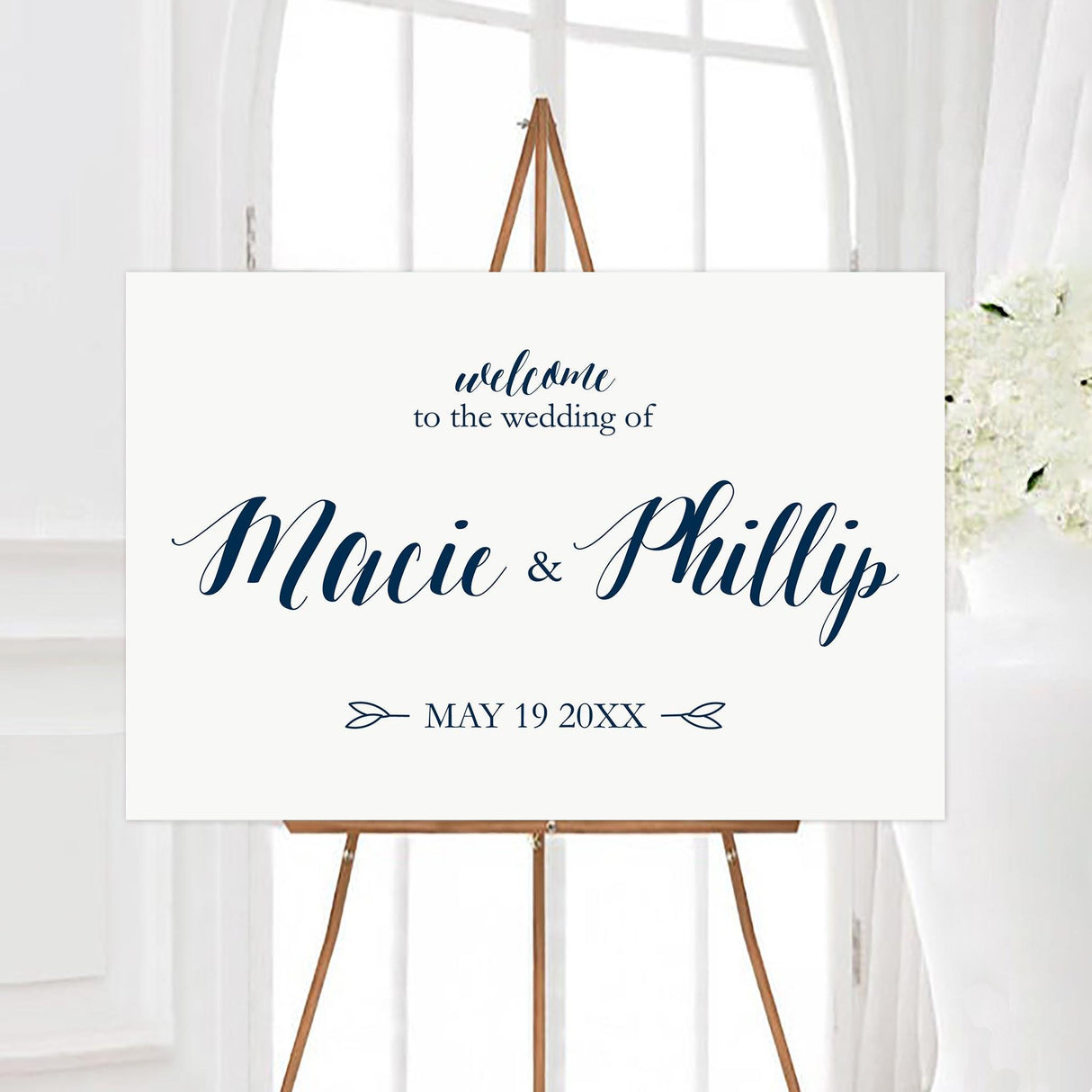 Navy and White Sign - goprintplus