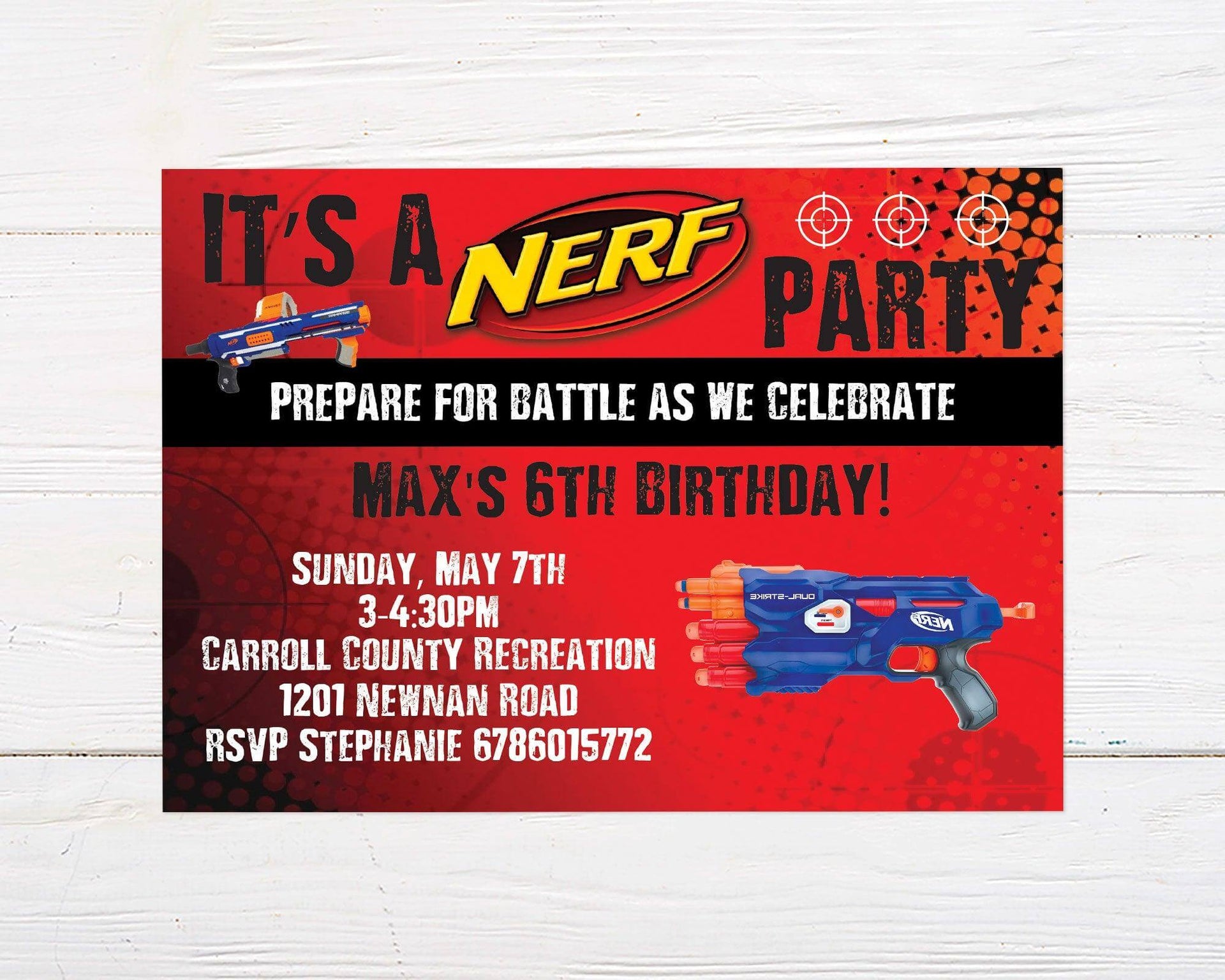 Nerf Battle Invitation | Go Print Plus for Free Nerf Gun Party Invitations Printable