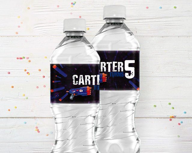 Nerf Wars Water Bottle Labels - goprintplus