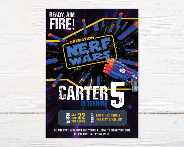 Nerf Wars Invitation - goprintplus