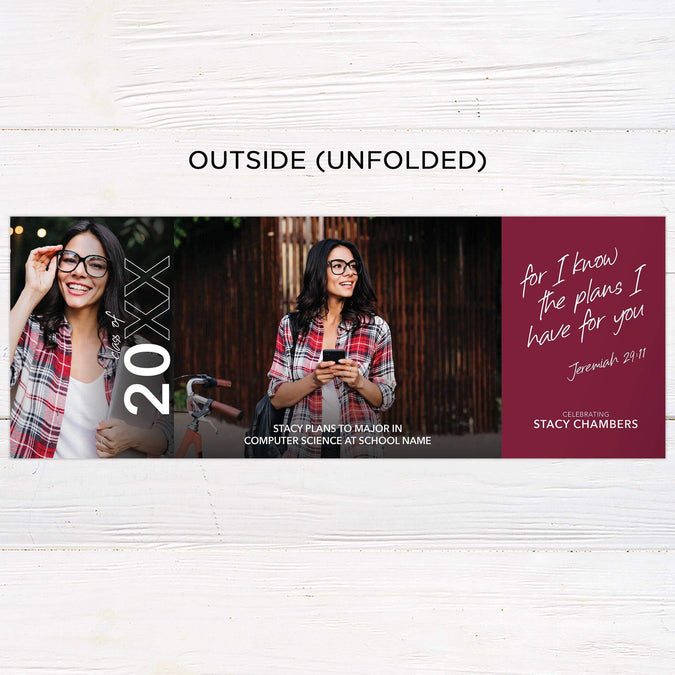 Custom Scripture Graduation Invitation | Folded Christian Grad Announc ...